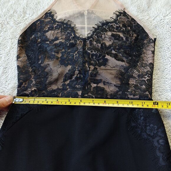 Topshop Petite Black Lace Dress Women's 4P Mini Cut Out Bodycon Stretch - Picture 9 of 9